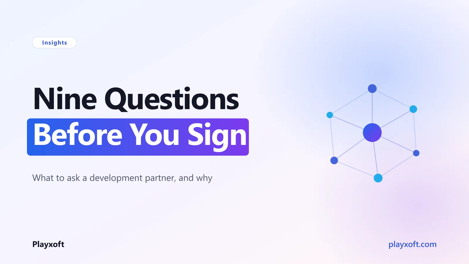 Client reviewing a software development contract with questions marked for the vendor