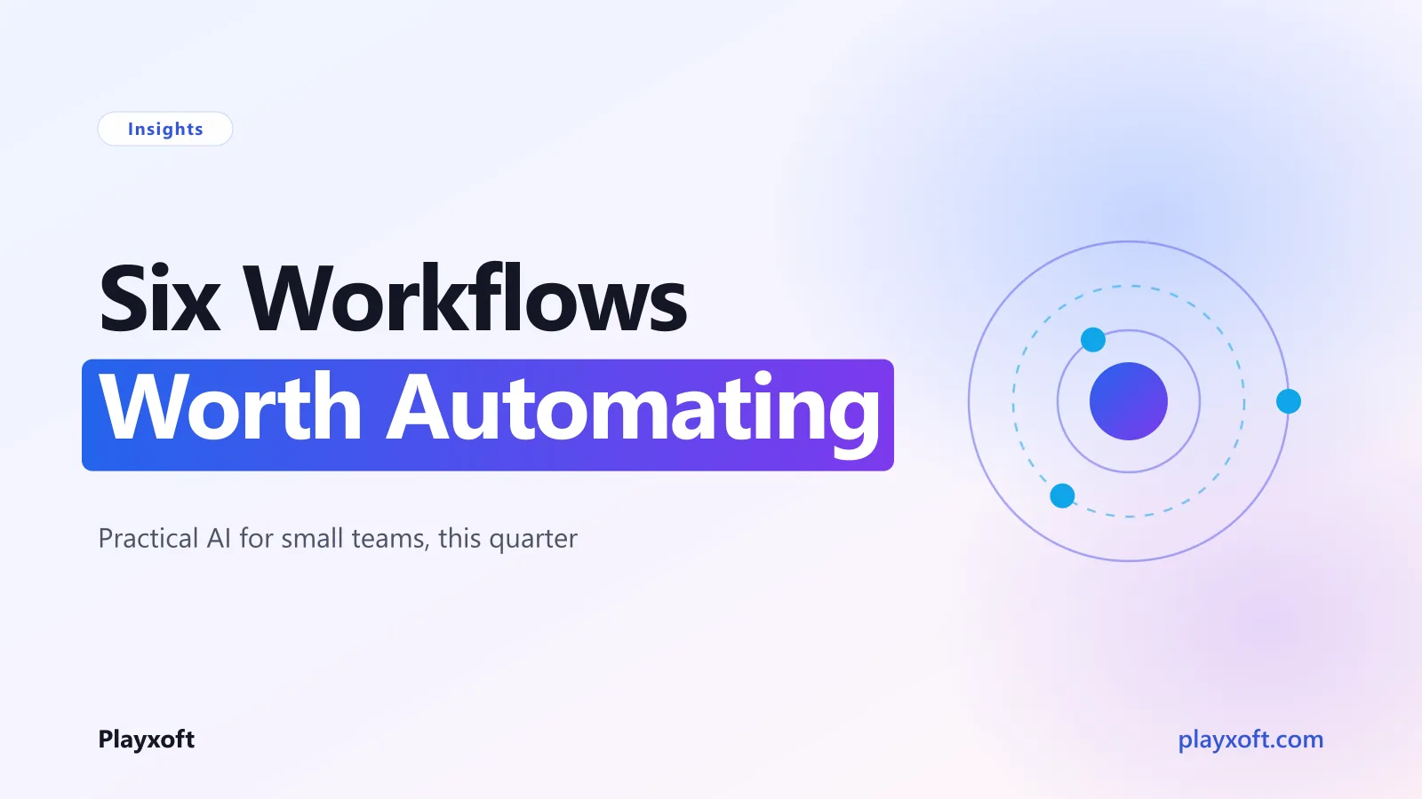 Six small business workflows split between automated steps and human review